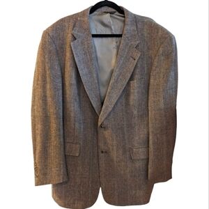 Austin Reed Vintage Brown Harris Tweed New Wool Blazer Size 43R EUC